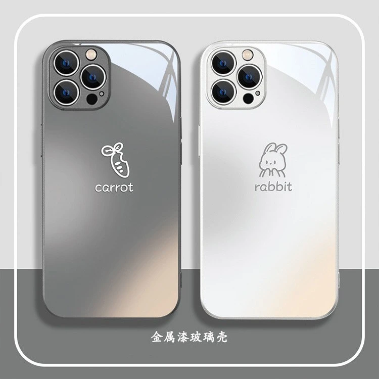 适用苹果17/华为/小米/oppo/vivo简约卡通萝卜兔子情侣可爱手机壳