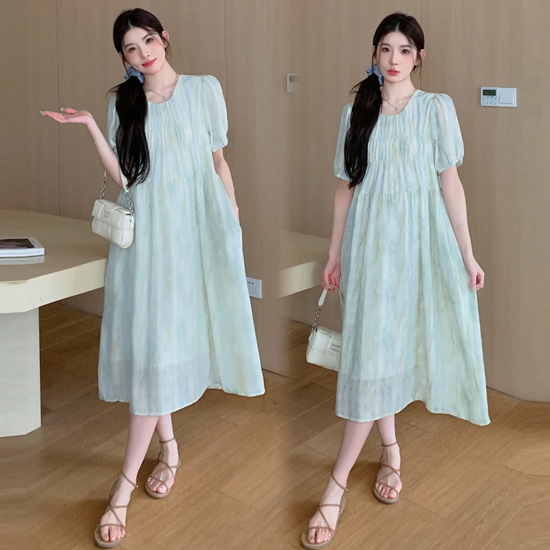 【LUCK WE】2024孕妇装夏装新款中长款显瘦长裙时尚宽松甜美孕妇裙