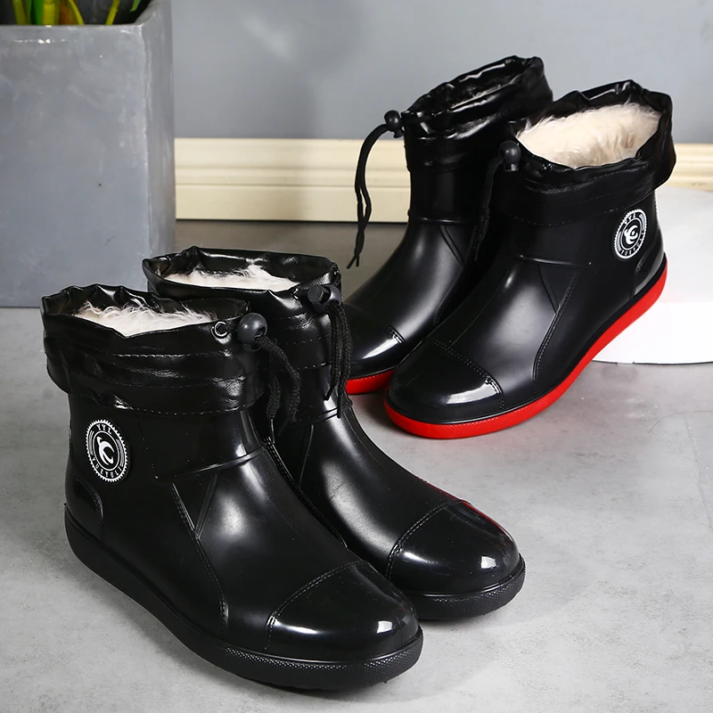 其他/其他男士雨鞋加绒保暖低筒防滑防水鞋厚底耐磨防滑短筒雨靴