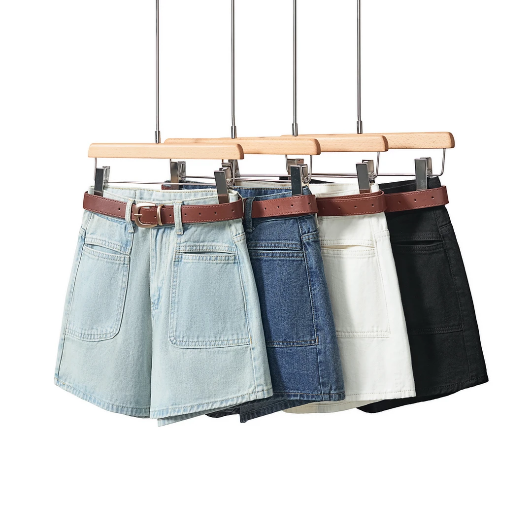 牛仔短裤子女士夏季薄款高腰显瘦a字型热裤宽松阔腿直筒外穿2218