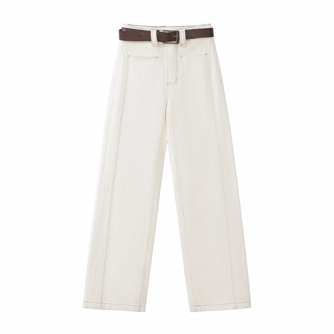 “LSNN!”牛仔裤女秋冬季宽松直筒阔腿高腰显瘦丹宁色1290