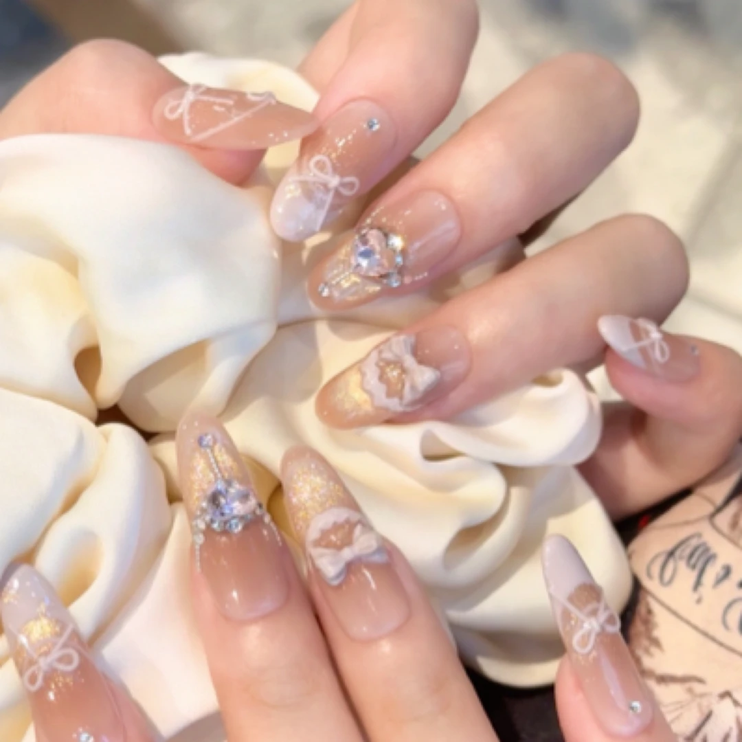 丹蜜琳 蝴蝶结  气质风高奢定制系列手工穿戴软甲美甲