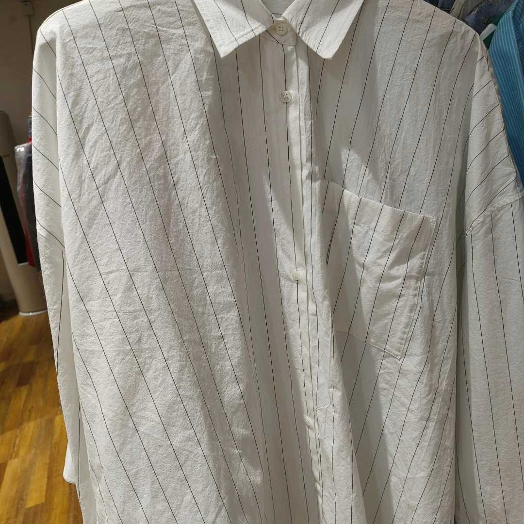 兮希 时尚甄选女夏百搭T恤休闲圆领潮流黑白竖条衬衫 ZK132