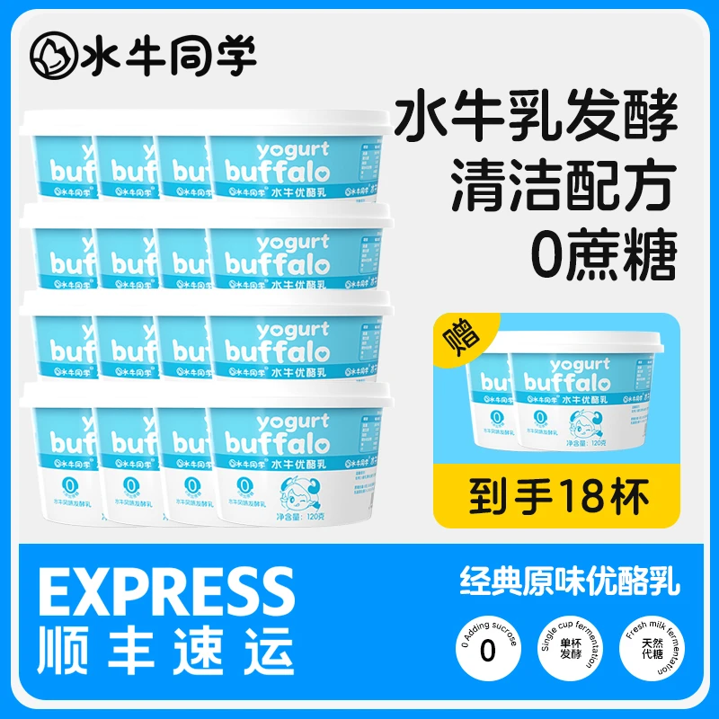 水牛同学优酪乳水牛酸奶原味低温酸奶120g0添加蔗糖0添加剂