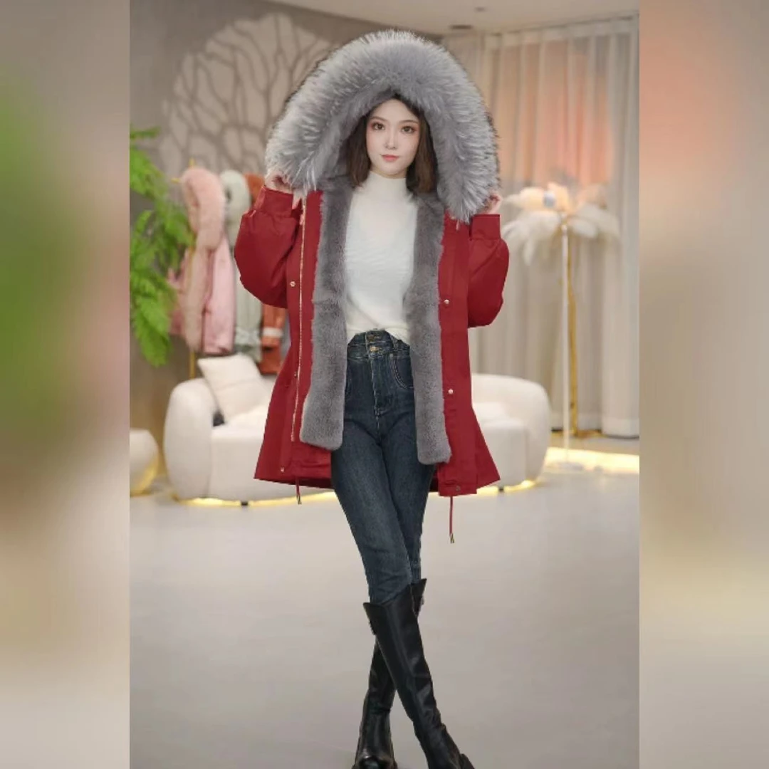 【缪斯女神】冬季新款可拆卸内胆冬季外套百搭收腰秋冬厚外套女款