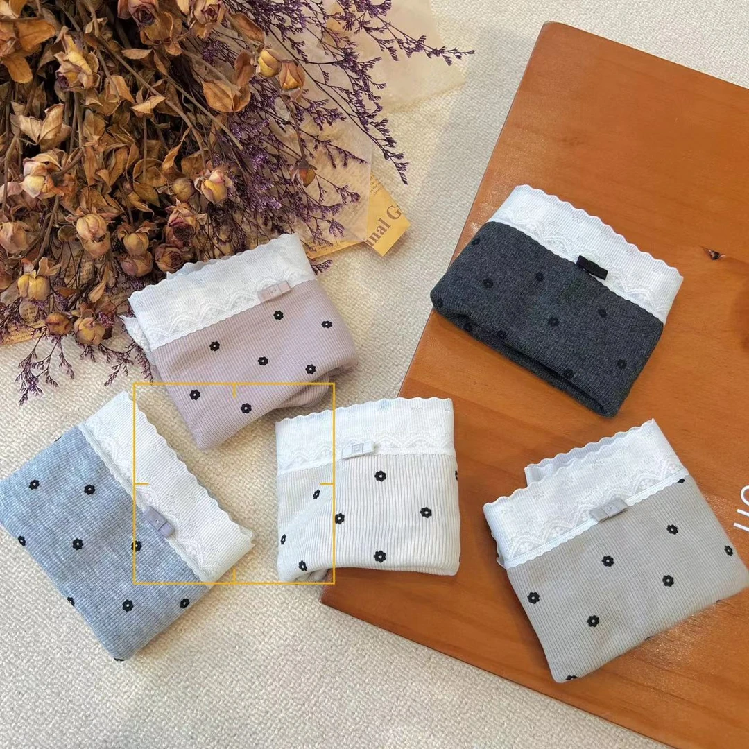 （无痕短裤）5条盒装短裤小花波点中高腰无痕新款亲肤短裤 NK0008