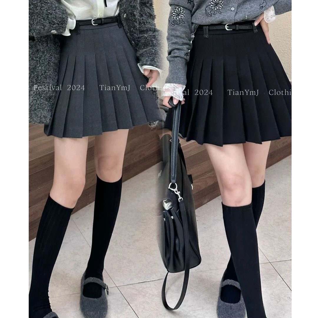 【no退no换 谨慎下单】学院风显瘦百搭高腰百褶短裙  A71231
