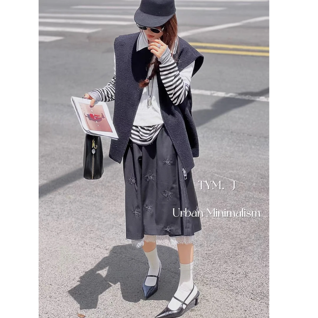 【no退no换 谨慎下单】毛呢马甲叠穿设计感圆领背心外套 X79