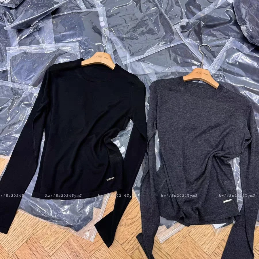 【no退no换 谨慎下单】圆领纯色光版打底上衣长袖针织衫 2950