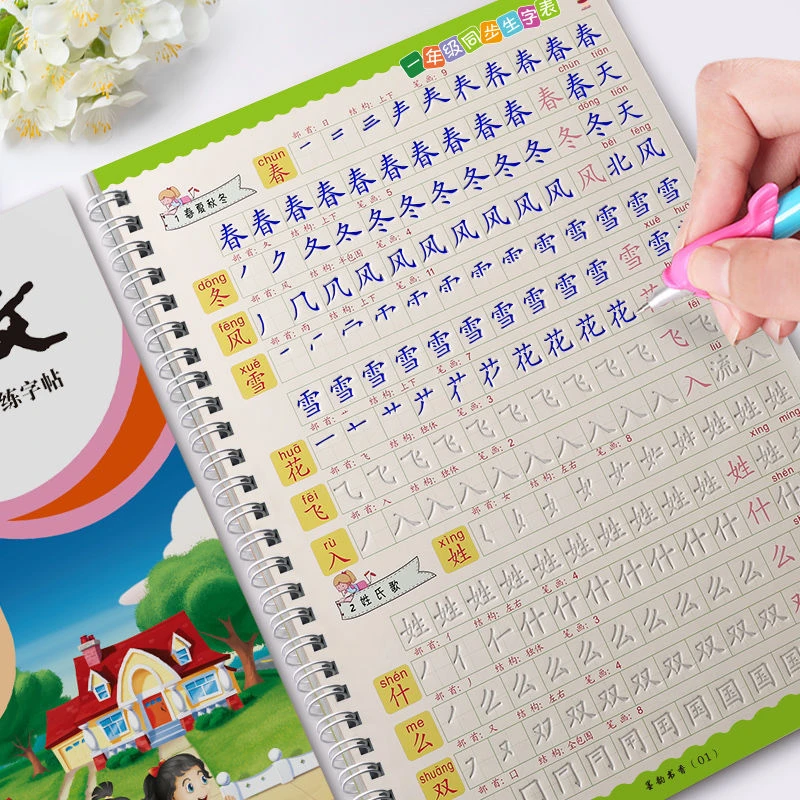 1-2-3-6年级上下册同步人教版小学生凹槽练字帖练字本楷书字帖