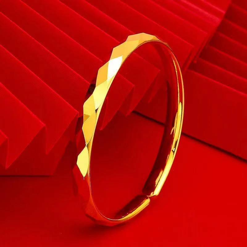 铜合金手镯 【水立方】镜面时尚百搭开口手镯