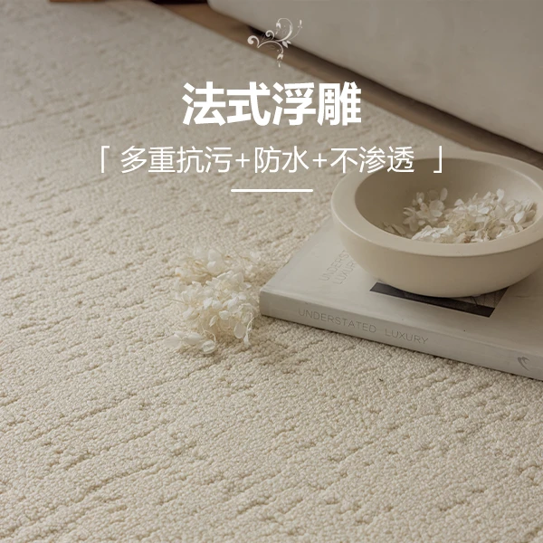 科莱奥床边毯纯色硅藻丝卧室地毯客厅入户门垫无胶地毯武清地毯