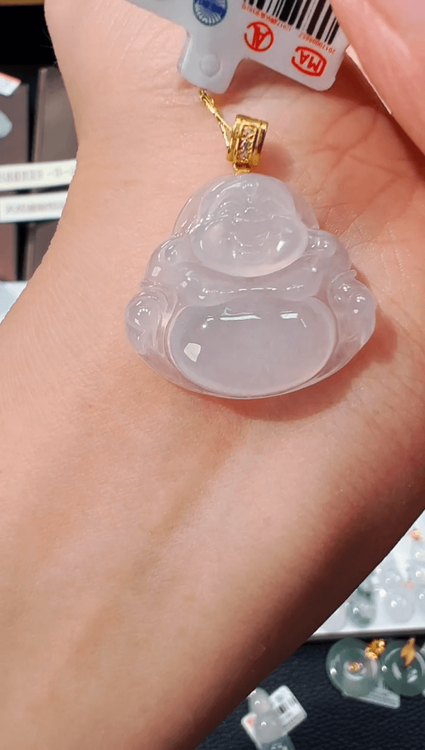 【闪购商品】翡翠吊坠(不含链)18K金镶嵌佛公吊坠065
