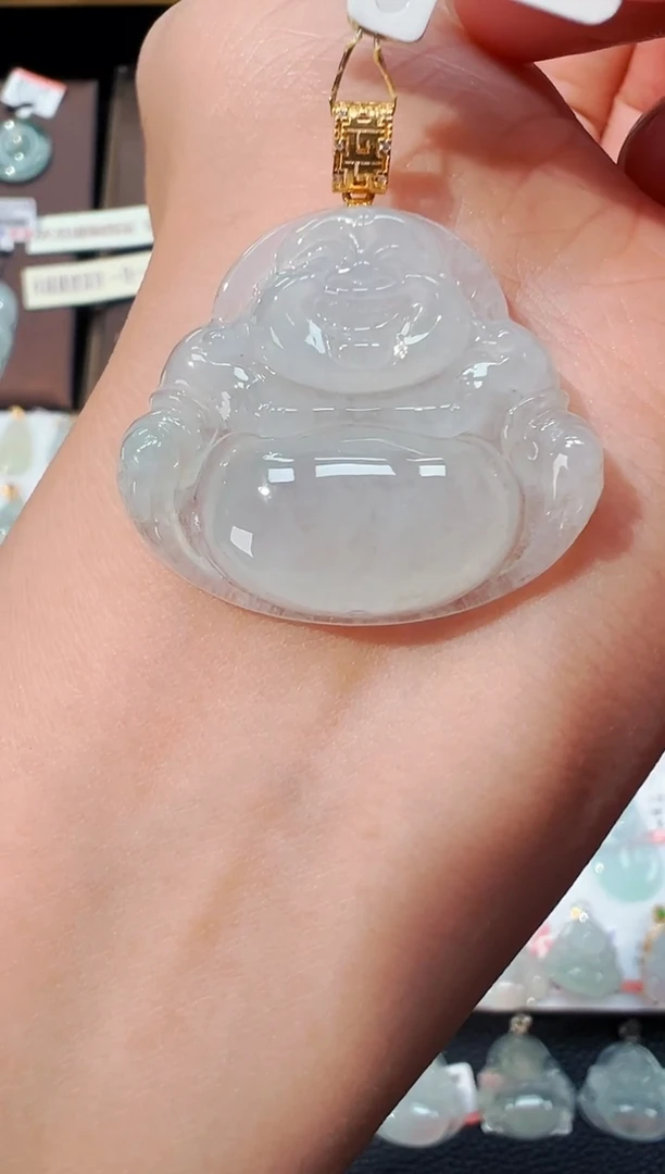 【闪购商品】翡翠吊坠(不含链)18K金镶嵌佛公吊坠059