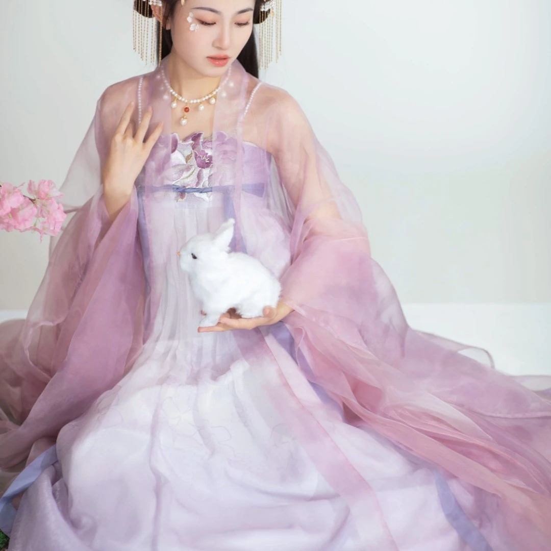 花仙记阳阳【美人骨】原创刺绣诃子裙大袖衫汉服唐制春夏女柯子国风