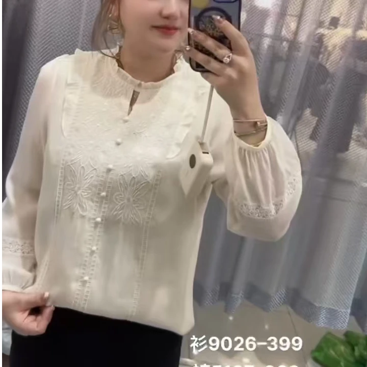二姐家001(芮)9026刺绣雪纺衫