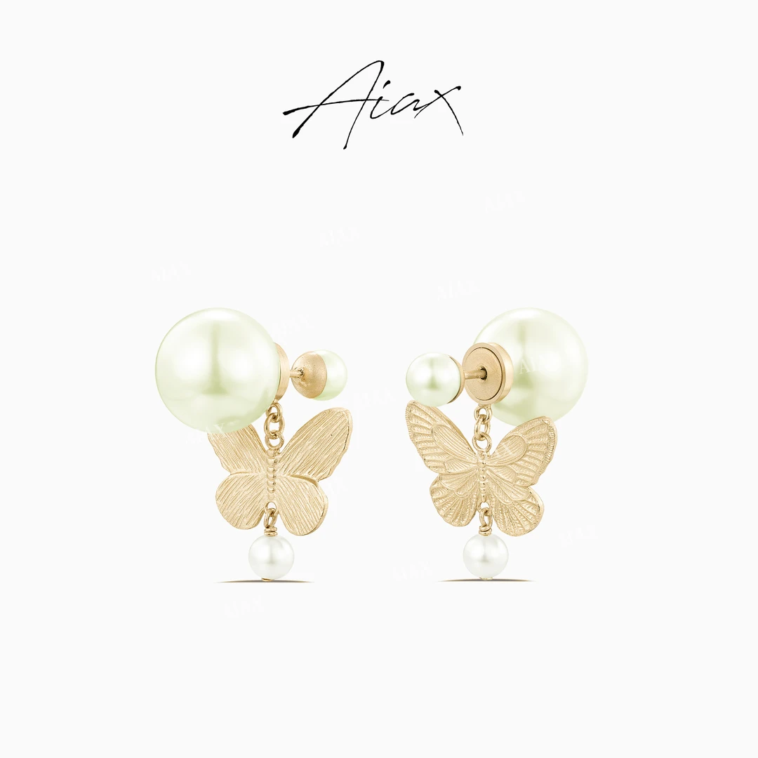 AIAX 流光风 不对称蝴蝶百搭气质甜美温柔系列耳环TSL1323