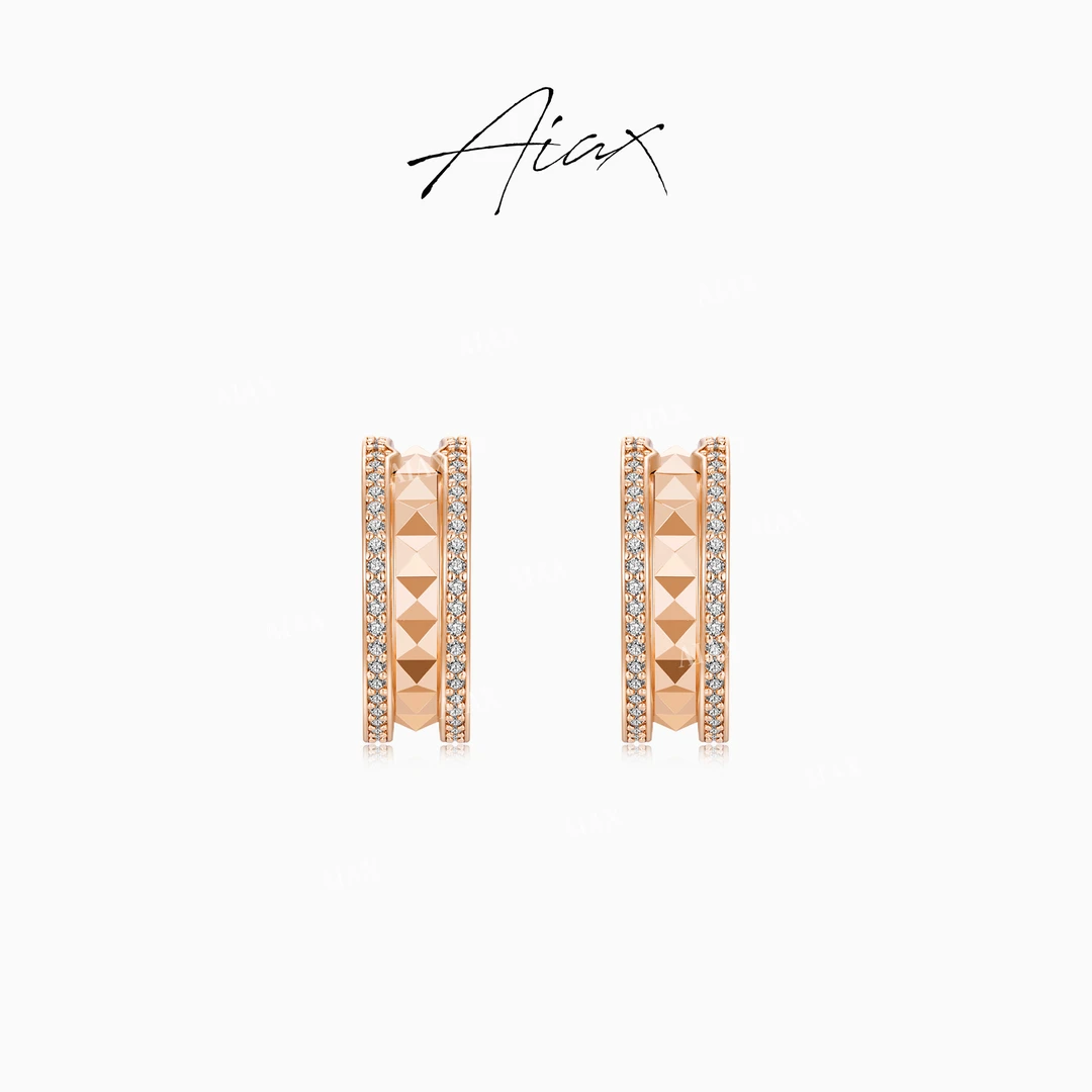 AIAX 流光风 轻奢简约设计感个性简约经典齿轮耳环TSL1565