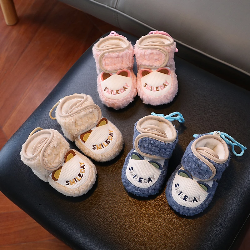 婴童雪地靴秋冬防滑防掉保暖新生儿外穿棉鞋软底宝宝学步鞋0-15月
