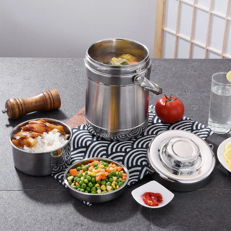 304不锈钢真空饭盒便携多格双层保温汤锅提锅上班族家用大容量