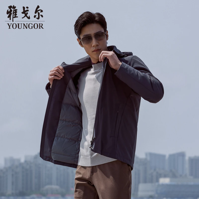 【90%白鹅绒】雅戈尔男士秋冬时尚保暖防寒休闲冬季羽绒服