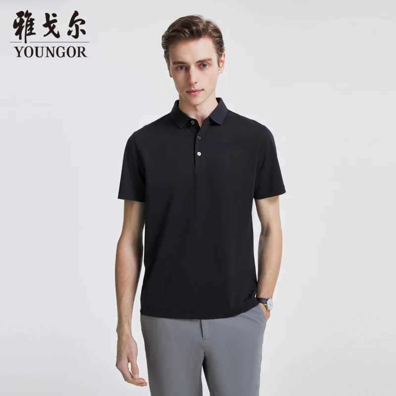 【含桑蚕丝】雅戈尔男士速干透气户外时尚修身凉感POLO衫翻领柔软商