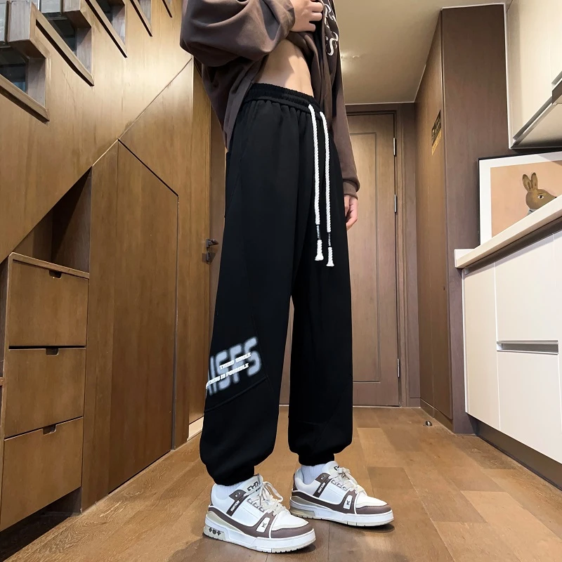 春秋款裤子男士宽松潮牌潮流宽松休闲裤大码ins百搭束脚运动卫裤
