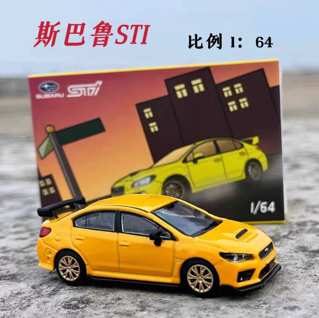JKM模型1:64斯巴鲁STI合金仿真模型车儿童玩具收藏摆件汽车模型