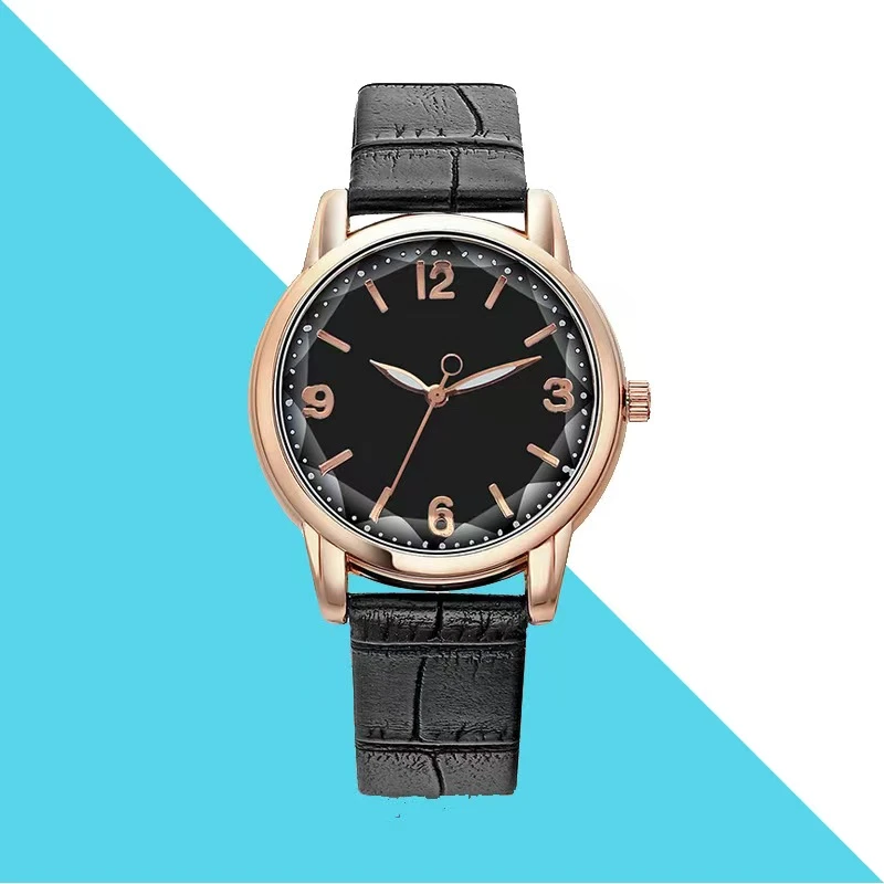 圆盘轻奢女士典雅黑色腕表-036BDH