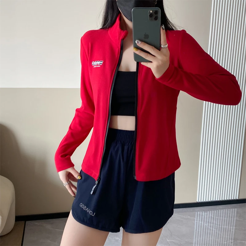 广场舞服装新款上衣暖绒外套鬼步舞运动跑步健身团体跳操瑜伽服女