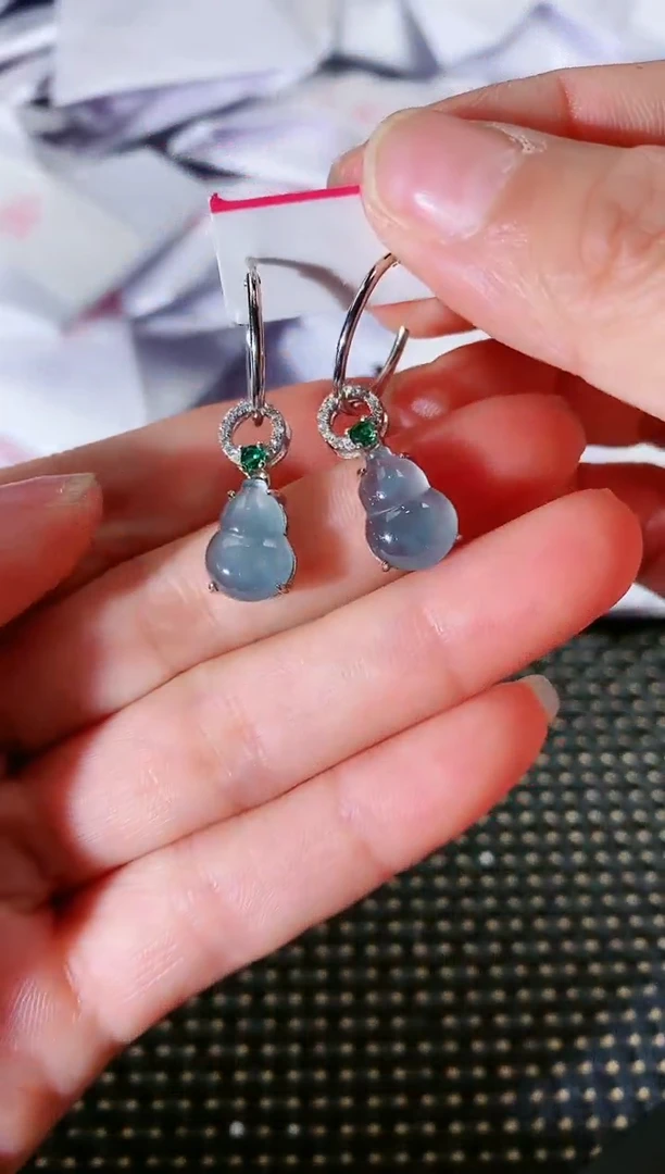 【闪购商品】翡翠耳饰银S925镶嵌326