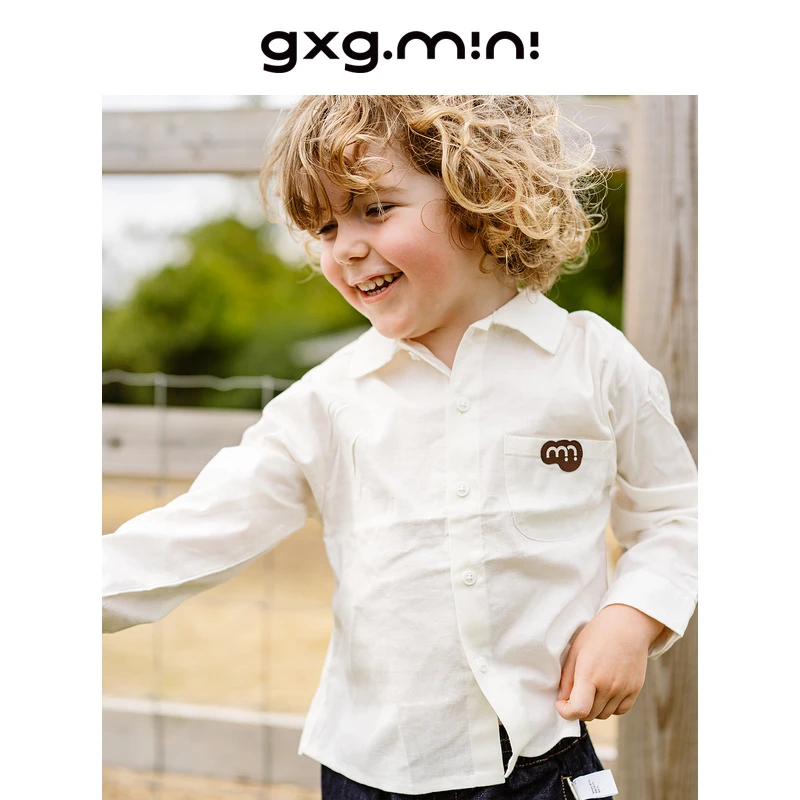 gxg mini童装小童简约百搭衬衫舒适翻领衬衣MEX033077