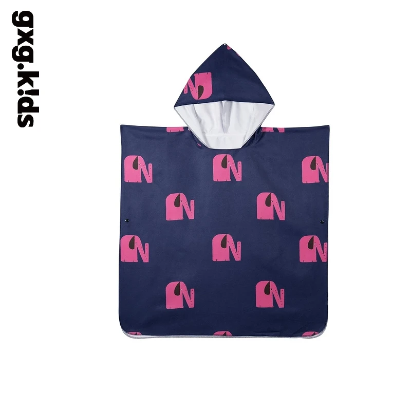 gxgkids童装儿童泳巾夏新品男女童洋气可爱连帽斗篷浴巾浴袍潮