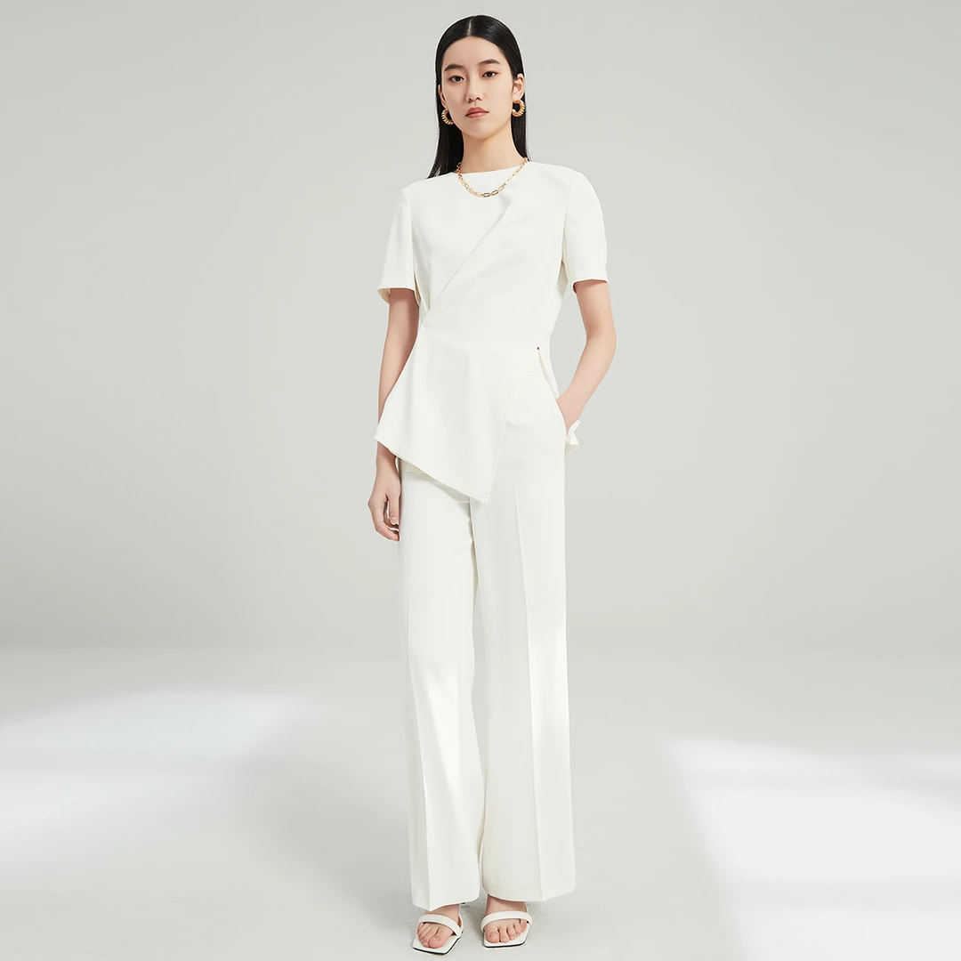 【达人专属】季新款设计感小众高级感白色休闲套装女