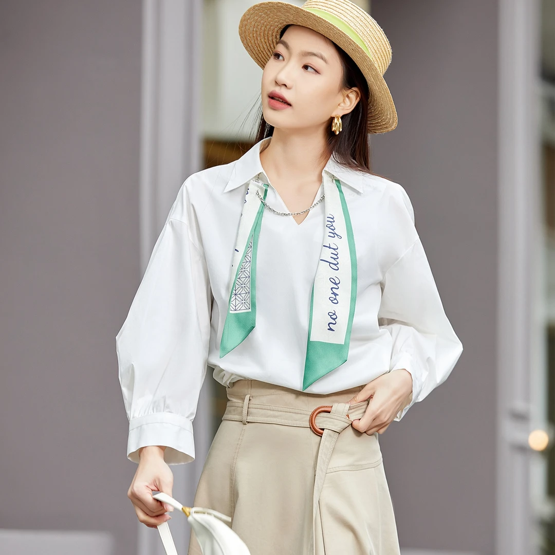 【商场同款】2024春季新款时尚气质都市休闲通勤风衬衫女