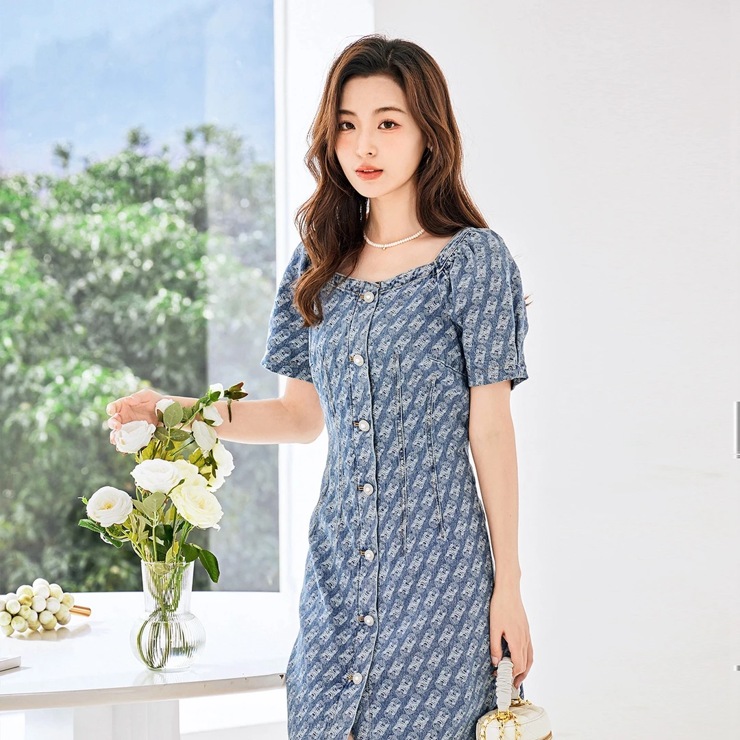 【达人专属】夏季新品牛仔连衣裙J181093