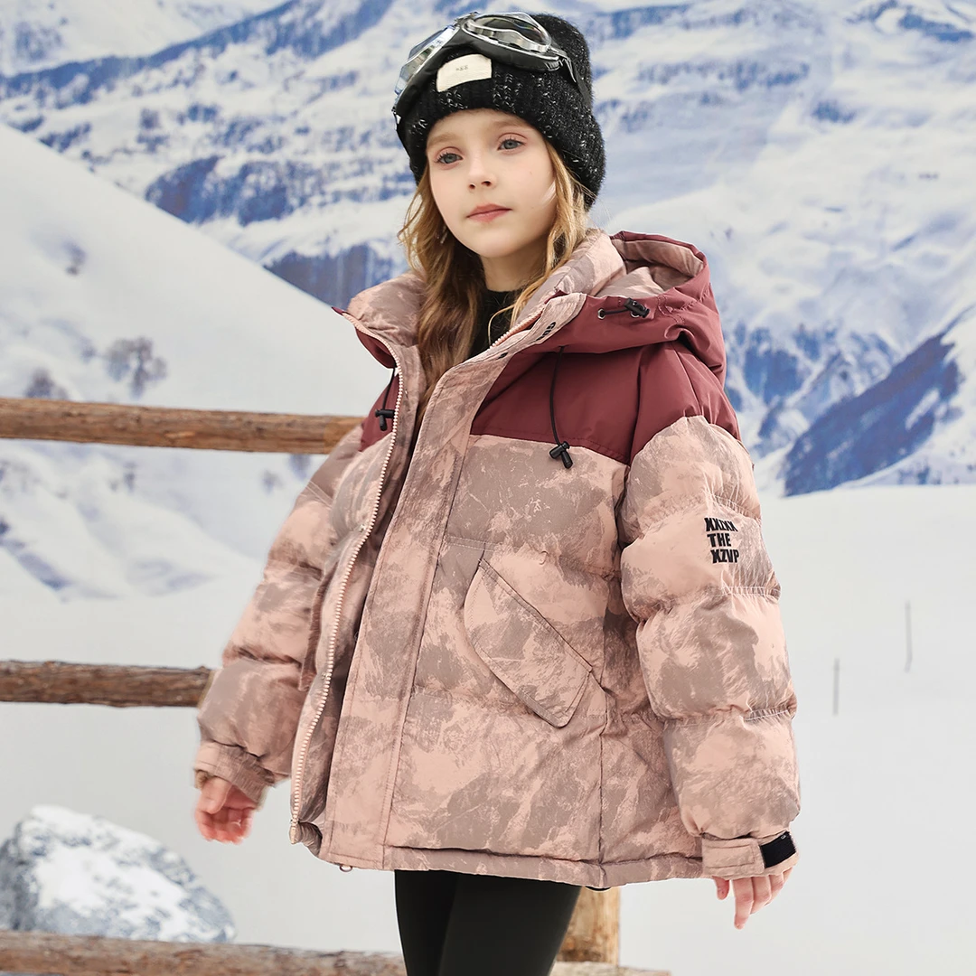 【现货】冬季新款男女童洋气加厚服中大童保暖棉袄外套运动时尚