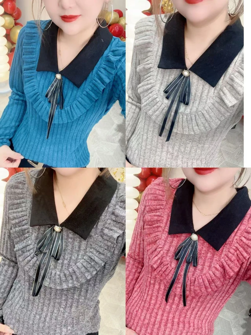 时尚洋气娃娃领蝴蝶结减龄930