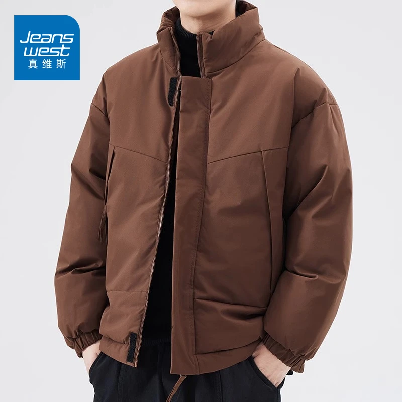 真维斯立领棉服男士休闲棉衣宽松潮流加厚保暖秋冬季运动短款棉袄