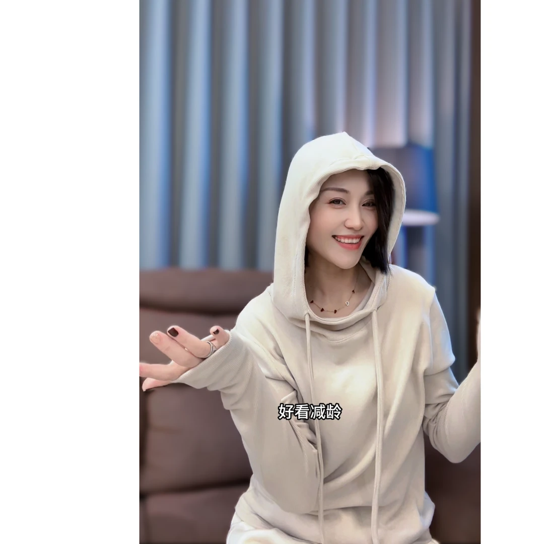 安然【时尚帽衫】2025冬季新款爆款设计洋气舒适高级减龄气质3335