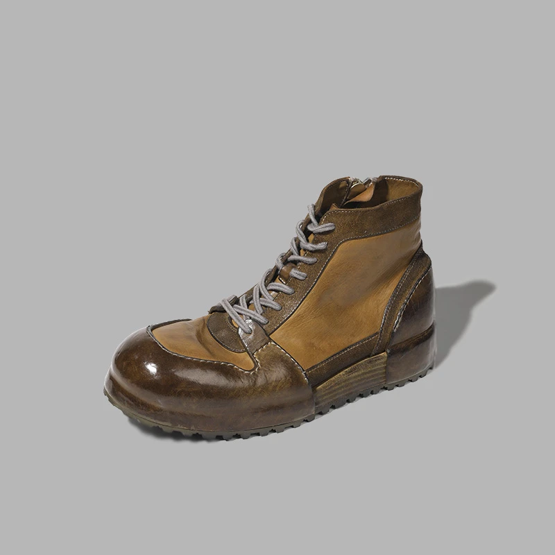 广泰男鞋高端手工固特异马丁靴马皮休闲男皮鞋男士秋冬鞋高帮