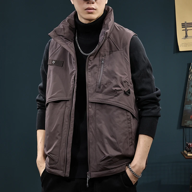 三防户外90绒羽绒马甲男冬季轻薄保暖白鸭绒背心坎肩无袖工装外套