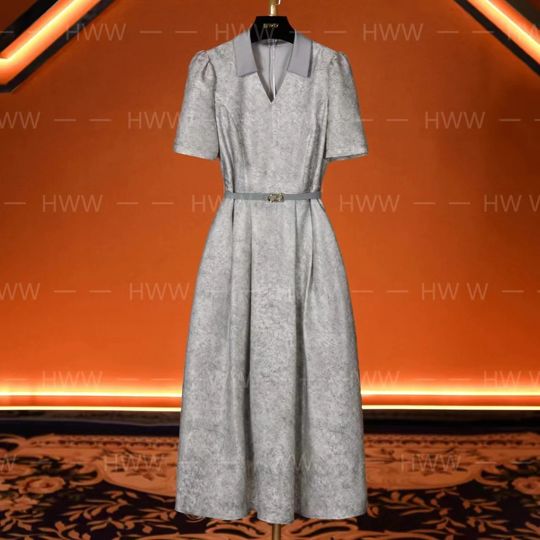 HWW轻奢设计师女装连衣裙优雅气质修身时尚收腰连衣裙DHZFF400755