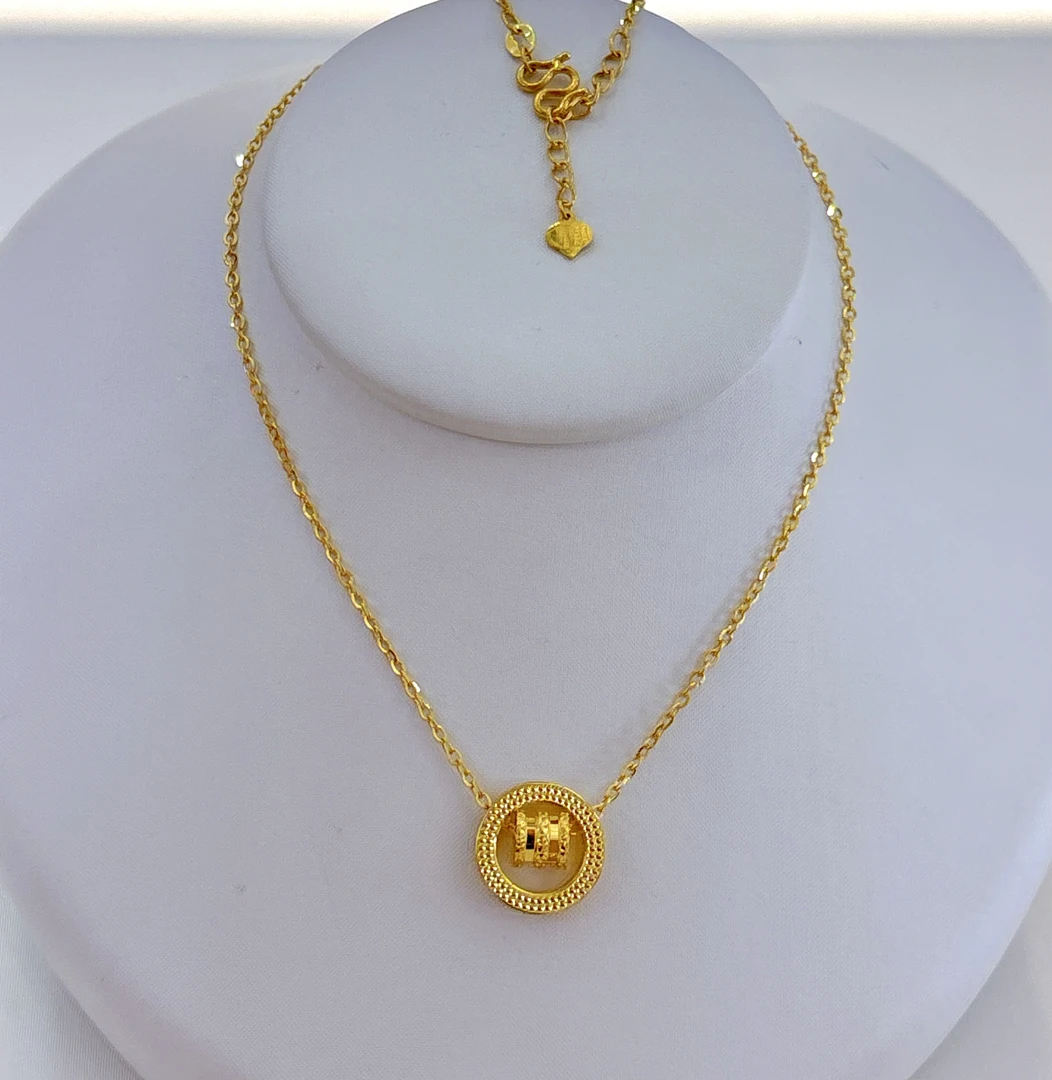 1珠宝足金百搭5G圆圈小蛮腰套链7.2g