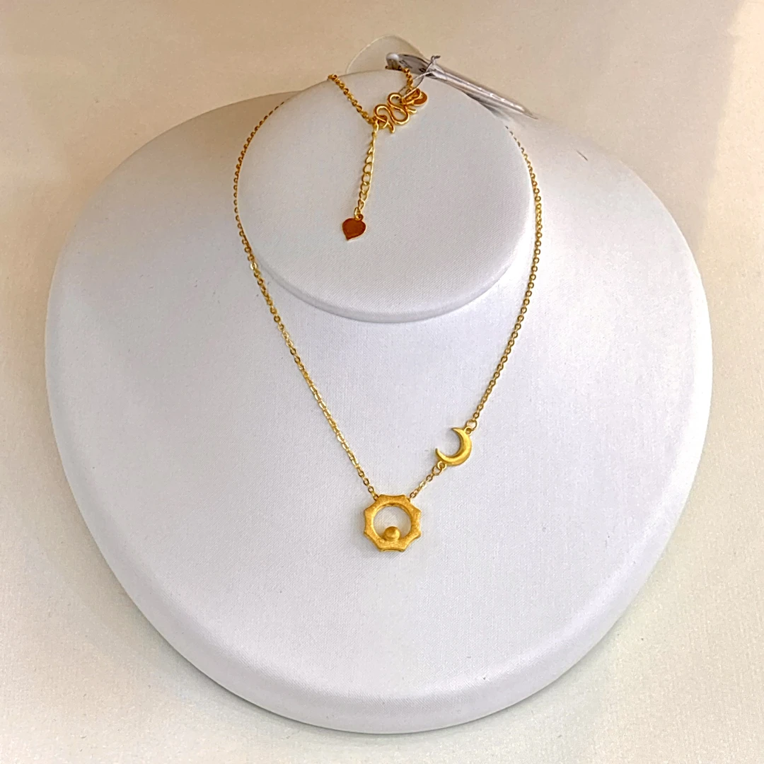 1足金5G日月套链5.73g