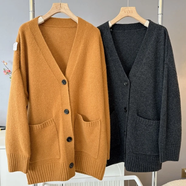 【伟伟专属】2色兜兜男友风开衫毛衣