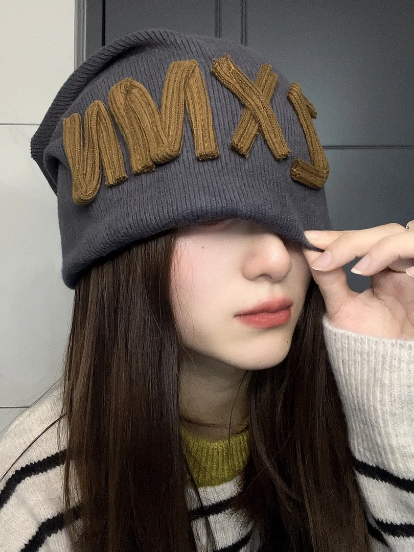 店主自留立体刺绣包头帽女韩国冬季街头潮保暖堆堆帽ins个性冷帽