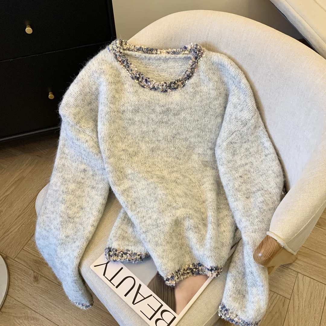 休闲慵懒风套头毛衣2025秋冬季新款爆款复古宽松显瘦百搭针织上衣