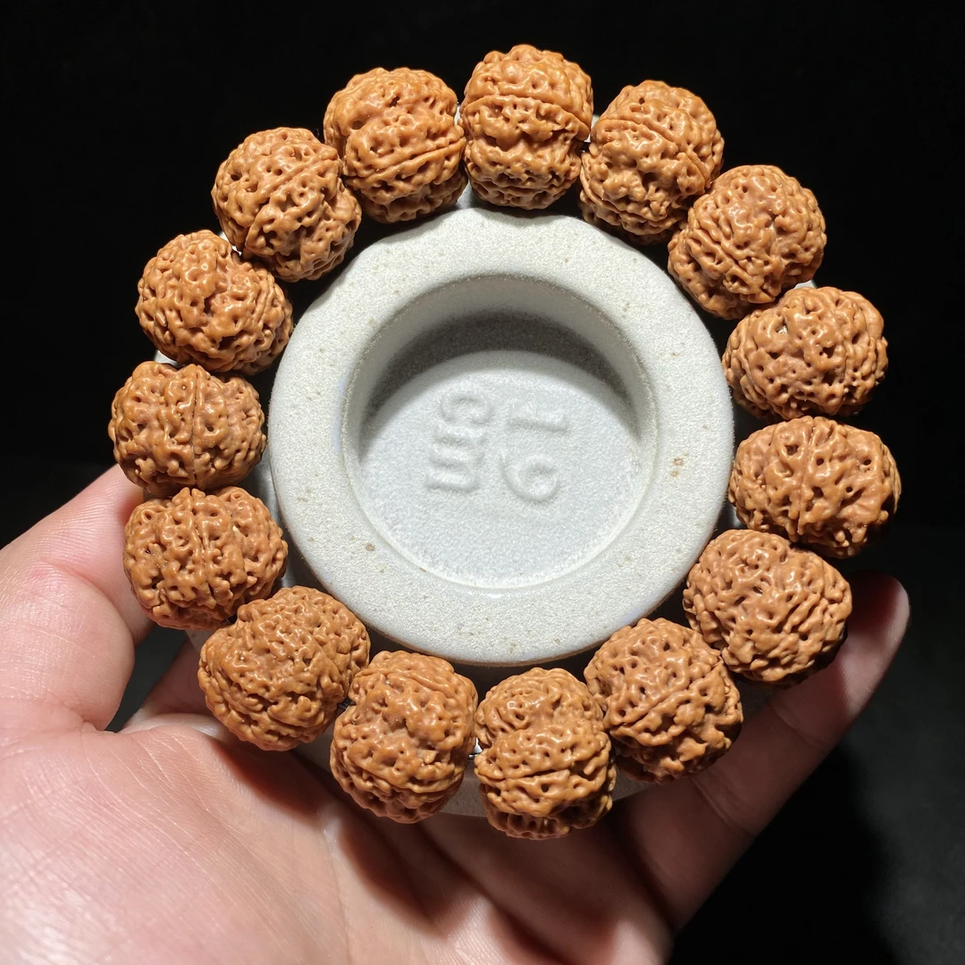 128尼泊尔大金刚粗筋五瓣梅花双龙纹大金刚菩提手串