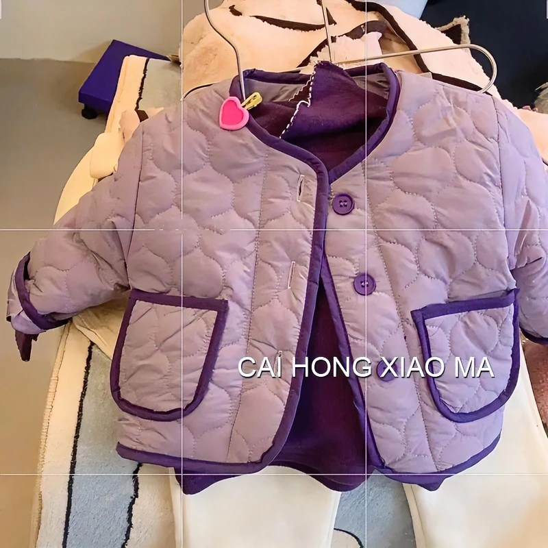 【冬季大促】韩版童装2023秋冬儿童时尚轻薄宝宝夹棉外套女童韩版